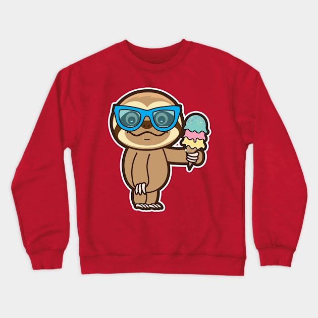 Sloth Summer!! Crewneck Sweatshirt by Plushism